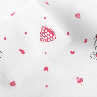 Simple Berry Cake With Heart Micro Fleece