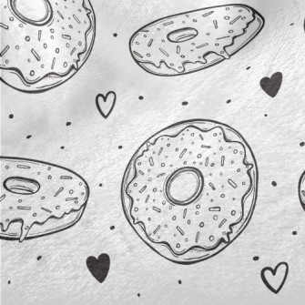 Simple Donuts And Love Hearts Minky
