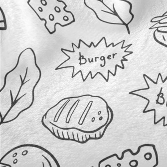 Line Hamburger Cheese Leaves Minky