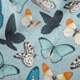 Different Colorful Butterflies Minky