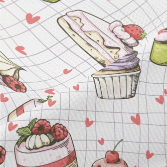 Hand Drawn Various Cupcakes An Piqué