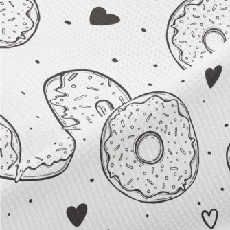 Simple Donuts And Love Hearts Piqué