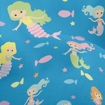 Cartoon Different Mermaids And Lightweight Performance Linen