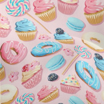 Various Small Cakes, Flowers A Lightweight Performance Linen