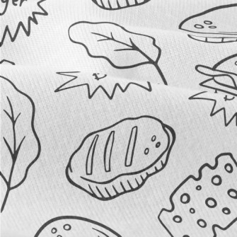 Line Hamburger Cheese Leaves Modern Jersey