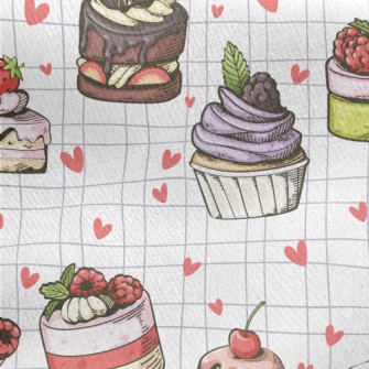 Hand Drawn Various Cupcakes An Jersey Backed Fleece