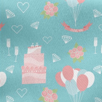 Wedding Pink Cake Balloons Ros Jersey Backed Fleece