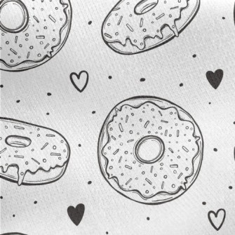 Simple Donuts And Love Hearts Jersey Backed Fleece