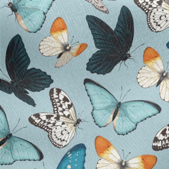 Different Colorful Butterflies Jersey Backed Fleece