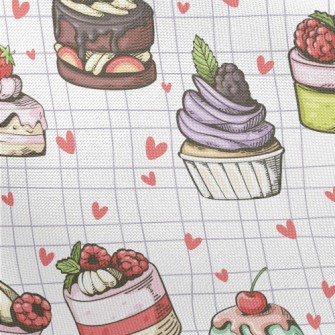 Hand Drawn Various Cupcakes An Pongee
