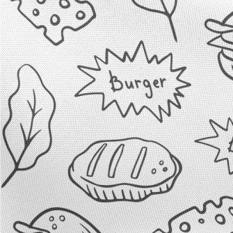 Line Hamburger Cheese Leaves Pongee