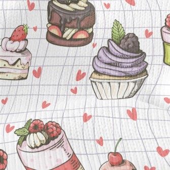 Hand Drawn Various Cupcakes An Stretch Jersey