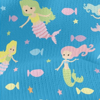 Cartoon Different Mermaids And Stretch Jersey
