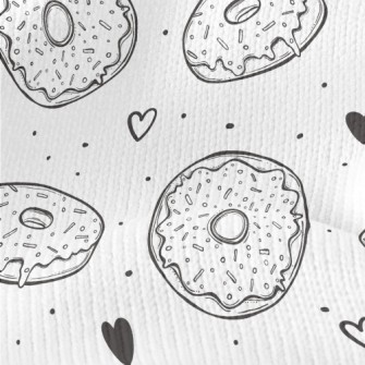 Simple Donuts And Love Hearts Stretch Jersey