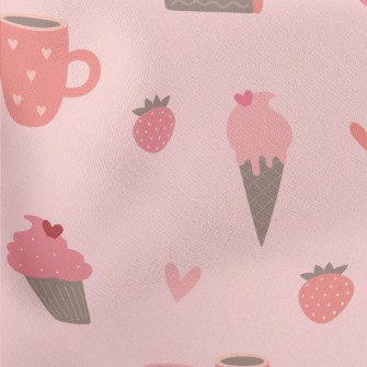 Pink Ice Cream Cake Cup Lightweight Cotton Poplin