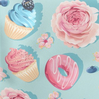 Realistic Beautiful Cake And F Lightweight Cotton Poplin