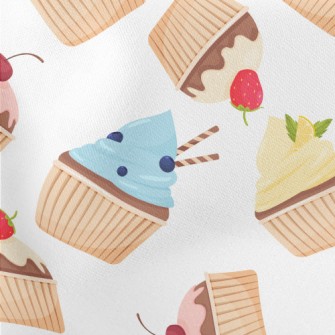 Various Flavor Cup Cakes Lightweight Cotton Poplin