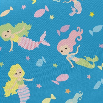 Cartoon Different Mermaids And Midweight Cotton Poplin