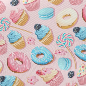 Various Small Cakes, Flowers A Midweight Cotton Poplin