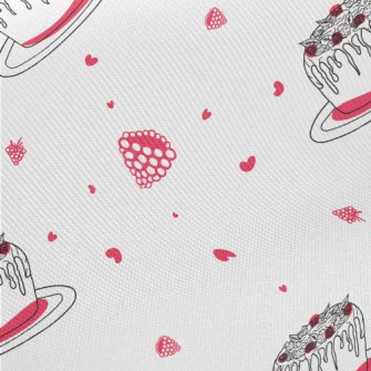 Simple Berry Cake With Heart Midweight Cotton Poplin
