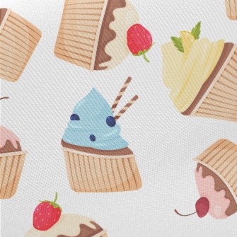 Various Flavor Cup Cakes Midweight Cotton Poplin