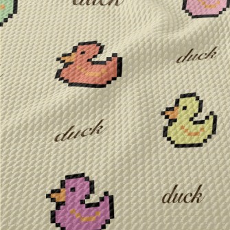 Pixel Colored Duck Birdseye Piqué