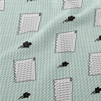 Blank Paper And Flowers Birdseye Piqué