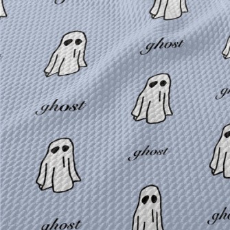 White Cute Ghost Birdseye Piqué