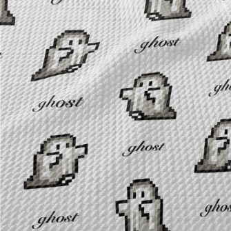 Pixel Cute Ghost Birdseye Piqué