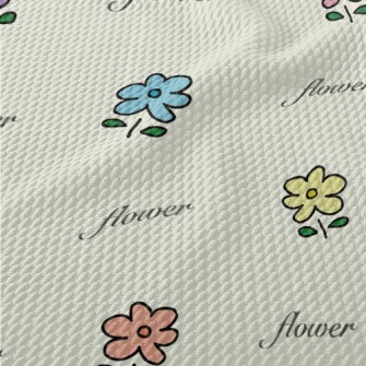 Colorful Simple Flowers Birdseye Piqué