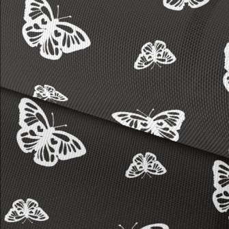 White Delicate Butterfly Waterproof Oxford