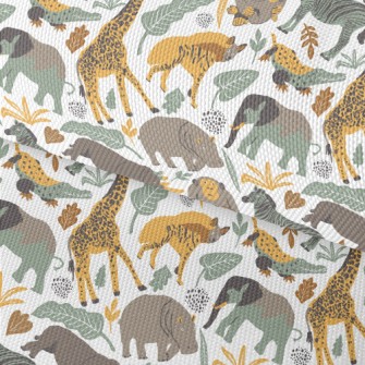 Hand Drawn Realistic Animals Waterproof Oxford