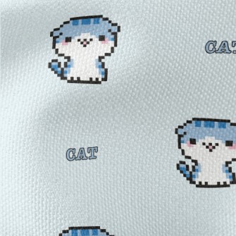 Cartoon Pixel Cat Waterproof Canvas