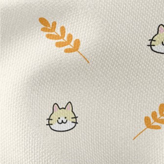 Cute Little Cat And Rice Waterproof Canvas