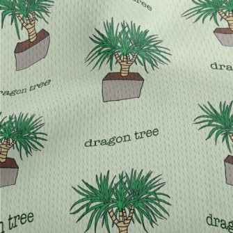 Hand Drawn Potted Dragon Tree Athletic Mesh Flat Back