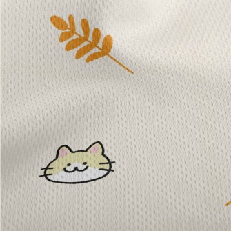 Cute Little Cat And Rice Athletic Mesh Flat Back