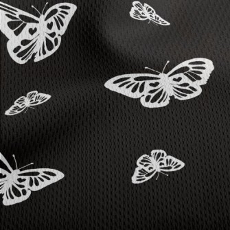 White Delicate Butterfly Athletic Mesh Flat Back