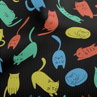 Colorful Cat Athletic Mesh Flat Back