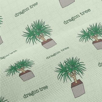 Hand Drawn Potted Dragon Tree Performance Linen