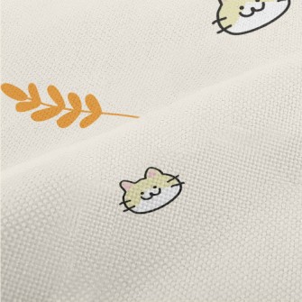 Cute Little Cat And Rice Performance Linen