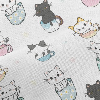 Cats In Mugs Performance Linen