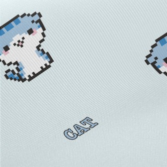 Cartoon Pixel Cat Twill