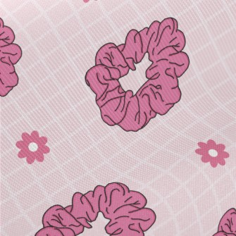 Bright Pink Hairband Flowers Twill