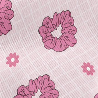 Bright Pink Hairband Flowers Standard Corduroy