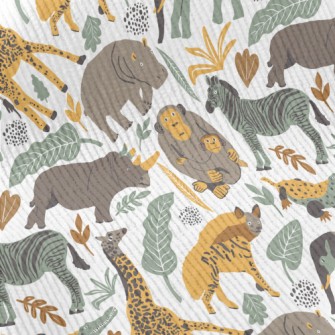 Hand Drawn Realistic Animals Standard Corduroy