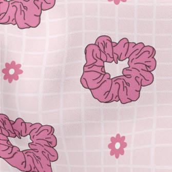 Bright Pink Hairband Flowers Stretch Ponte