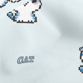 Cartoon Pixel Cat Micro Fleece
