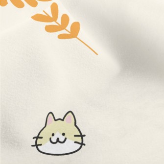 Cute Little Cat And Rice Micro Fleece