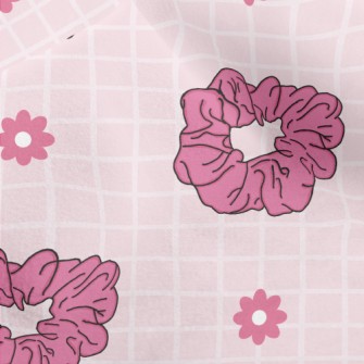 Bright Pink Hairband Flowers Micro Fleece