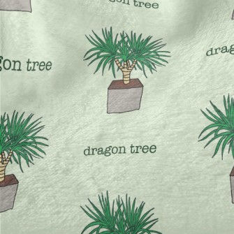 Hand Drawn Potted Dragon Tree Minky